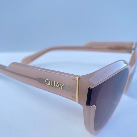 Quay Australia Noosa Bevel Milky Blush/Brown Cat Eye Sunglasses